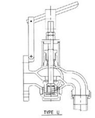 Drawing of JIS F7398 Globe Self-closing Drain Valve Lever Type U.jpg Drawing of JIS F7398 Globe Self-closing Drain Valve Lever Type U.jpg